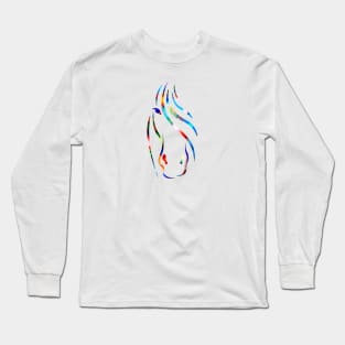 horse head - stylized and colorful Long Sleeve T-Shirt